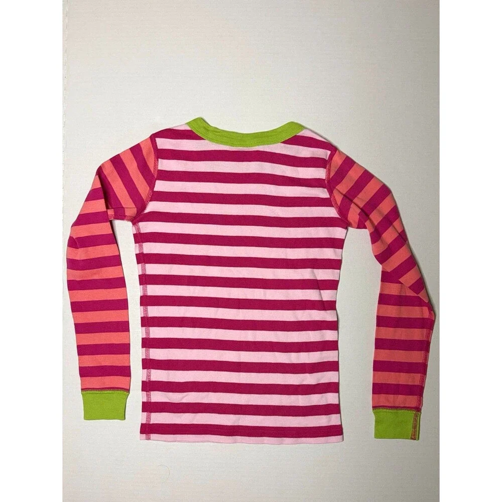 Hanna Andersson Long John Pajama Top • Girls 130 / US 8 • Pink Stripes 🍉